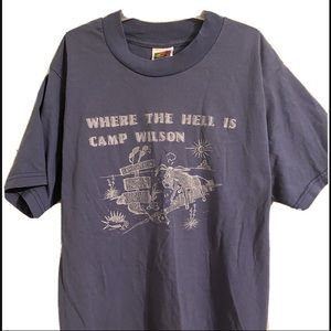 VTG Where The Hell Is Camp Wilson Cartoon T-Shirt